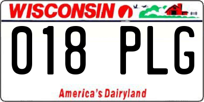 WI license plate 018PLG