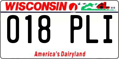 WI license plate 018PLI