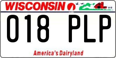 WI license plate 018PLP