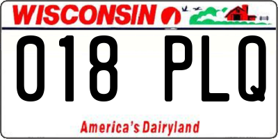 WI license plate 018PLQ
