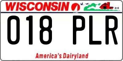 WI license plate 018PLR