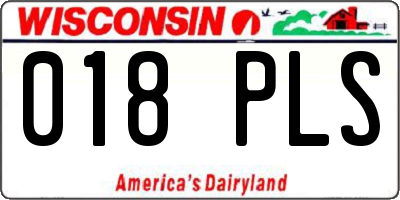WI license plate 018PLS