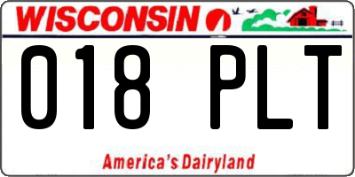 WI license plate 018PLT