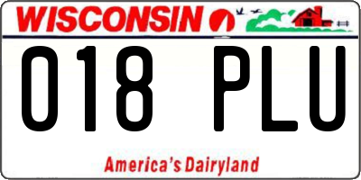 WI license plate 018PLU