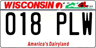 WI license plate 018PLW