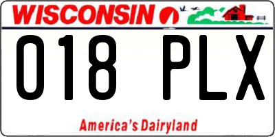 WI license plate 018PLX