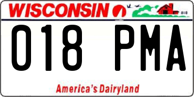 WI license plate 018PMA
