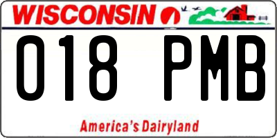 WI license plate 018PMB