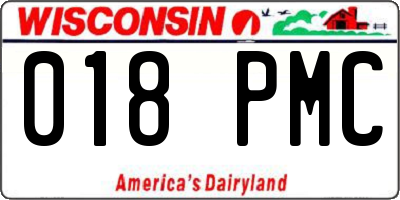 WI license plate 018PMC