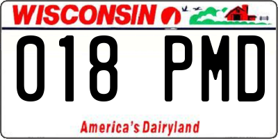 WI license plate 018PMD