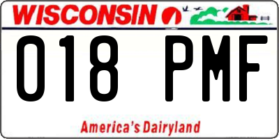 WI license plate 018PMF