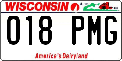 WI license plate 018PMG