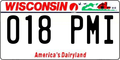 WI license plate 018PMI