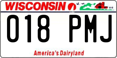 WI license plate 018PMJ
