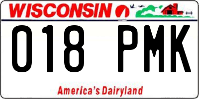 WI license plate 018PMK