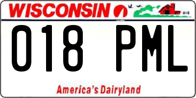 WI license plate 018PML
