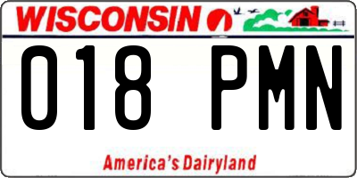 WI license plate 018PMN