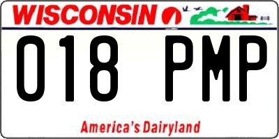 WI license plate 018PMP