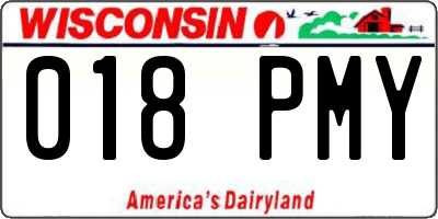 WI license plate 018PMY