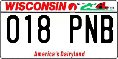 WI license plate 018PNB