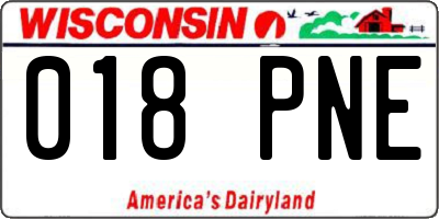 WI license plate 018PNE