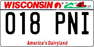 WI license plate 018PNI