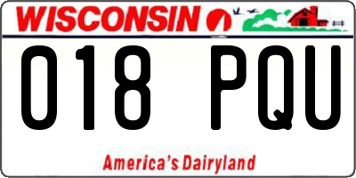 WI license plate 018PQU