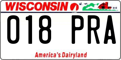 WI license plate 018PRA
