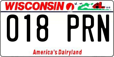 WI license plate 018PRN