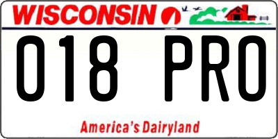WI license plate 018PRO