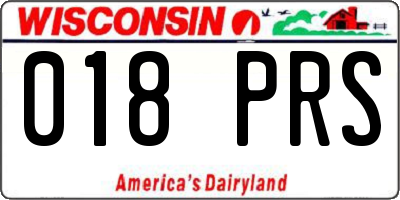WI license plate 018PRS