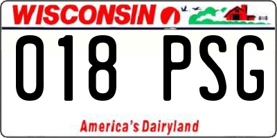 WI license plate 018PSG