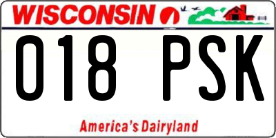 WI license plate 018PSK