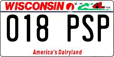 WI license plate 018PSP