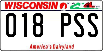 WI license plate 018PSS