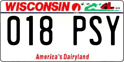 WI license plate 018PSY