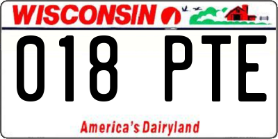 WI license plate 018PTE