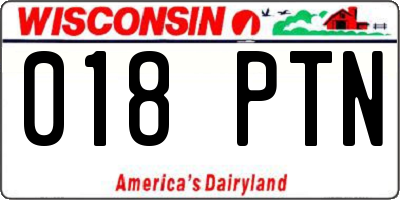 WI license plate 018PTN