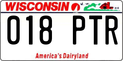 WI license plate 018PTR