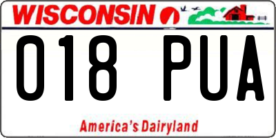 WI license plate 018PUA