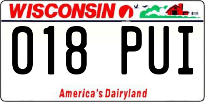 WI license plate 018PUI