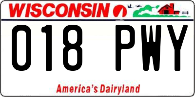 WI license plate 018PWY