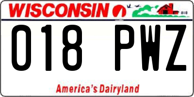 WI license plate 018PWZ