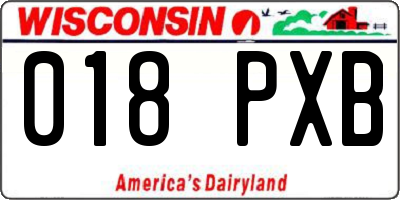 WI license plate 018PXB