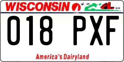 WI license plate 018PXF
