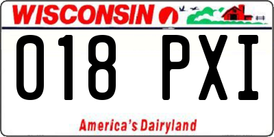 WI license plate 018PXI