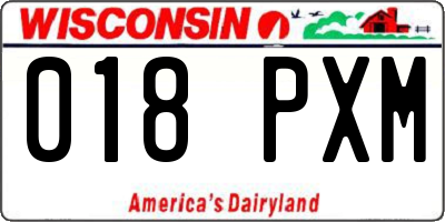WI license plate 018PXM