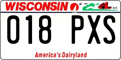WI license plate 018PXS