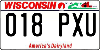 WI license plate 018PXU