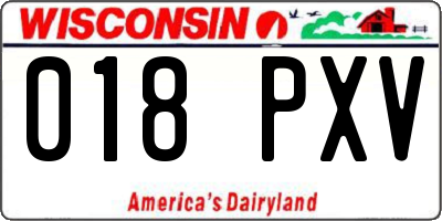 WI license plate 018PXV